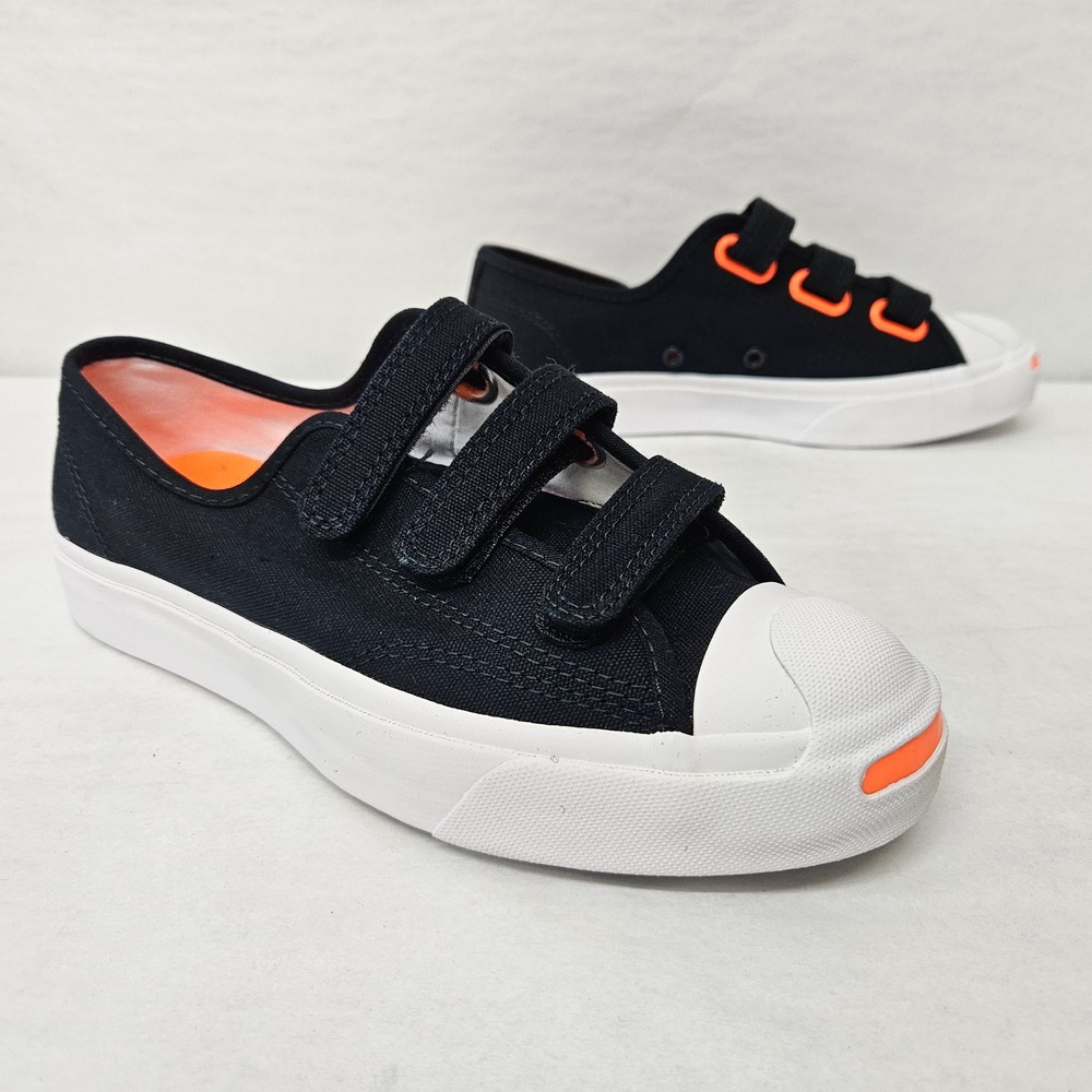 Converse Jack Purcell 3V OX Sneakers 168136C Black Total Orange Women's Size 5.5